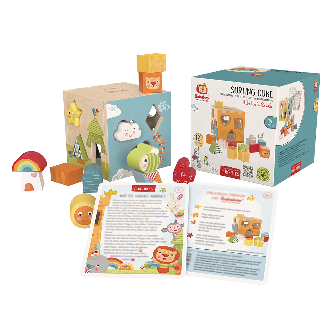 Bababoo’s Castle Sorting Cube all included pieces