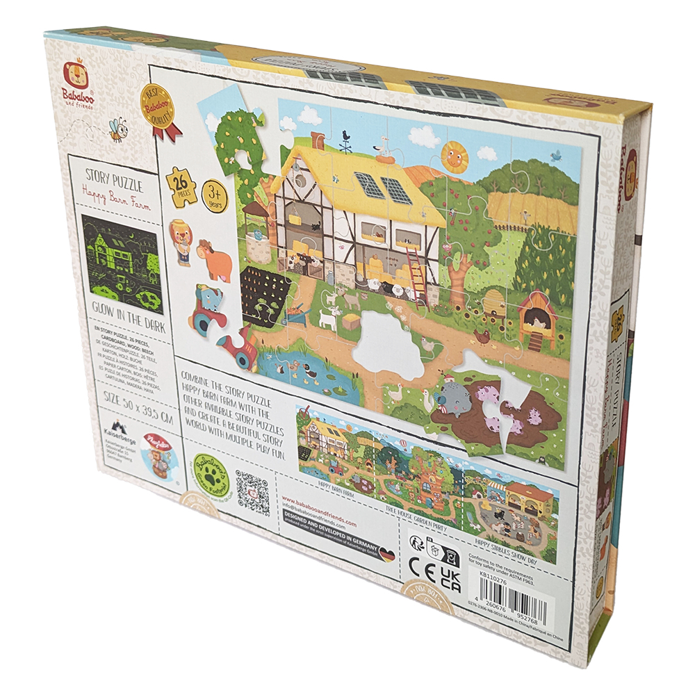 Happy Barn Farm Story Puzzle packaging back