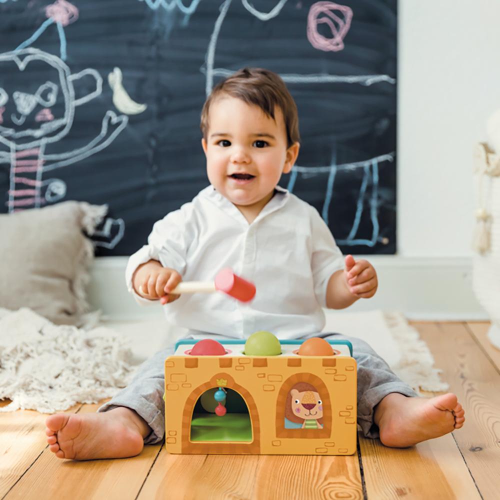Little Castle Pound and Roll Toy lifestyle image with child